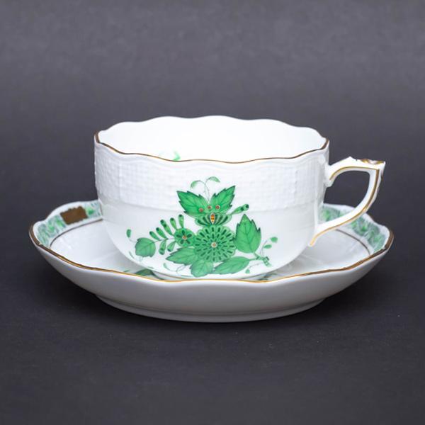 HERENDヘレンドアポニーヒストリックグリーンティーカップ＆ソーサー