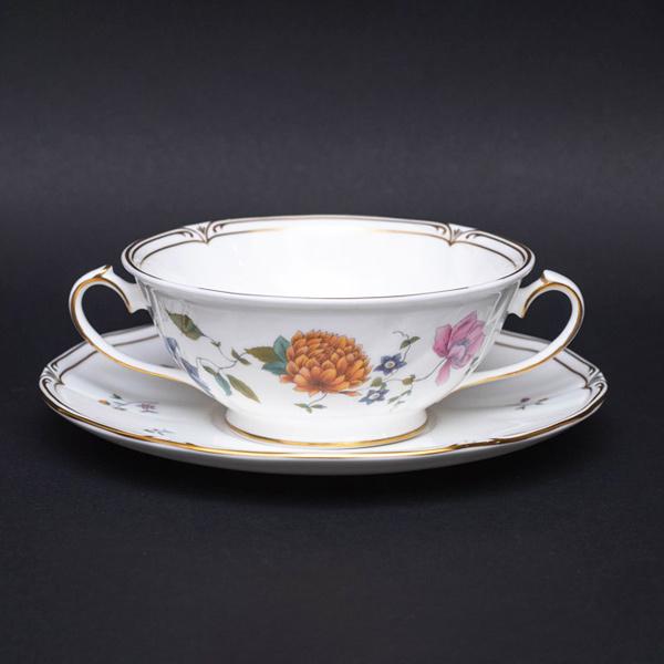 ウェッジウッド　スープカップアンドソーサー2組 WEDGWOOD ウェッジウッド ローズミード スープカップ＆ソーサー