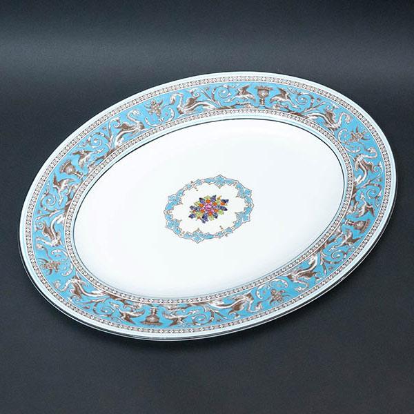 ウェッジウッドフロレンティーンターコイズオーバルプラター36cmプレート