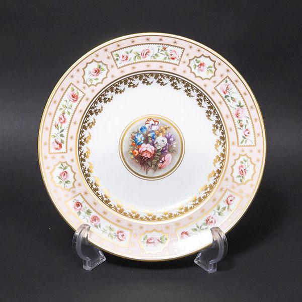 希少品 ロイヤルクラウンダービー キャビネット プレート ロイヤルクラウンダービー 1892年 手描き 金彩 デザート/キャビネット