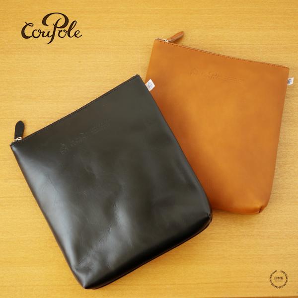 CouPole（クーポール） リバティプリントレザー 3連ポーチ L ブラック