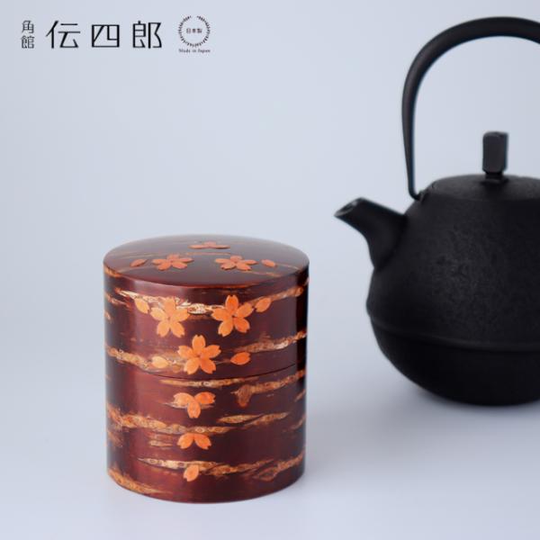 角館 伝四郎 桜皮細工 総皮茶筒 小 散花 : 雑貨のお店セレクト