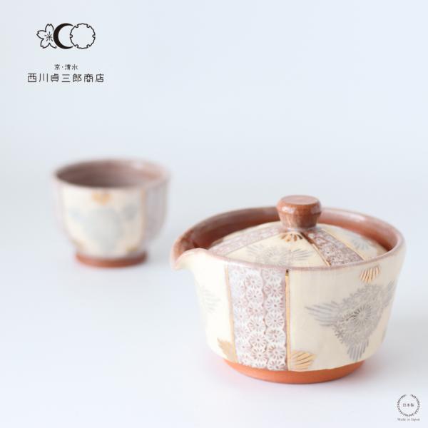 西川貞三郎商店 宝瓶 志野花三島 京焼 清水焼 急須 K02100 : 雑貨のお