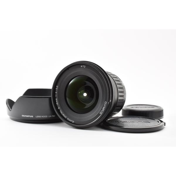 Olympus Zuiko Digital ED 9-18 mm f/4-5.6 フォーサーズマウント [美品] LH-75C レンズフード 前後キャップ付き 超広角ズーム