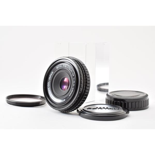 SMC Pentax M 40mm f/2.8 MF パンケーキレンズ Kマウント [現状品] フィルター 前後キャップ付き