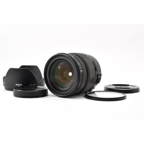 Sigma 17-70mm f/2.8-4 DC Macro OS HSM マクロ 手ぶれ補正 Canon EFマウント APS-C用 [現状品] レンズフード 前後キャップ フィルター付き