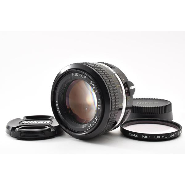 Nikon Non Ai Nikkor 50mm f/1.4 MFレンズ [未使用に近い美品] フィルター 前後キャップ付き