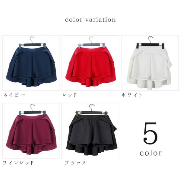 インナーパンツ付き ストレッチジョーゼット素材 フレアミニスカート