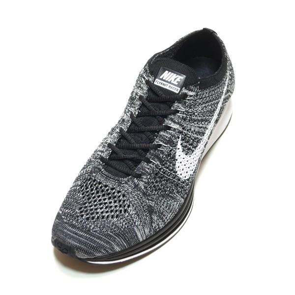 flyknit racer black and white