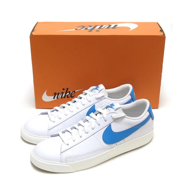 nike blazer white blue