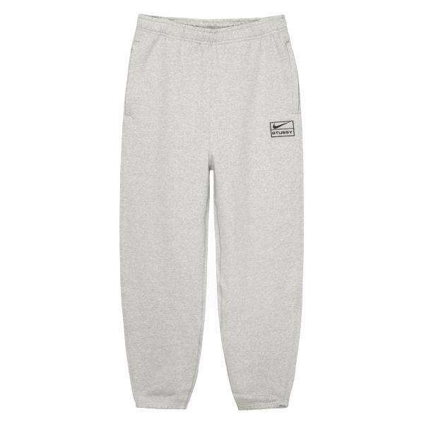 NIKE 23FW STUSSY x STONE WASHED FLEECE PANT GREY HEATHER NIKE 23FW STUSSY x STONE WASHED FLEECE PANT GREY HEATHER