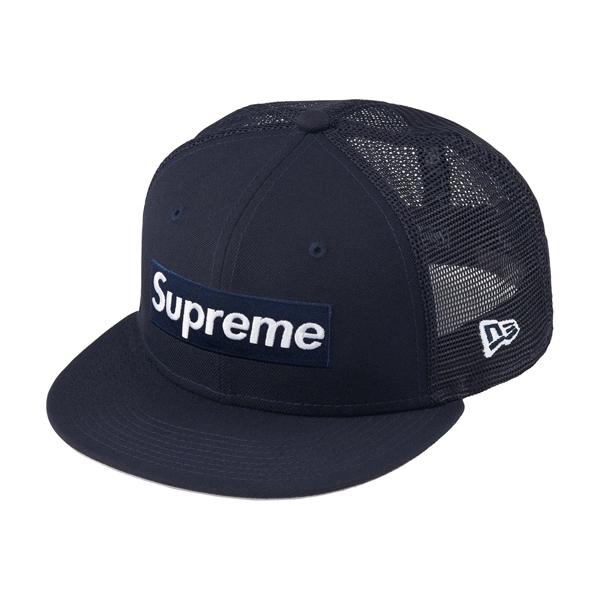 23SS Supreme Box Logo Mesh Back New Era Navy ( シュプリーム 