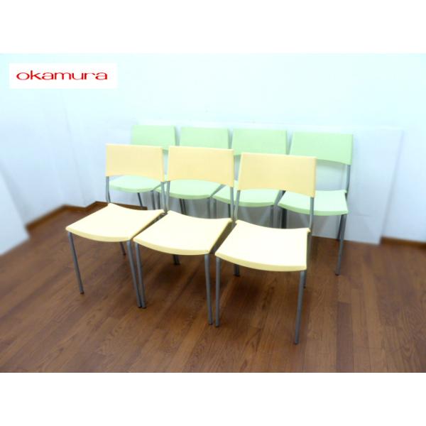 オカムラ 【中古】オカムラ スタッキングチェア 7脚 セット オカムラ 【中古】オカムラ スタッキングチェア 7脚 セット