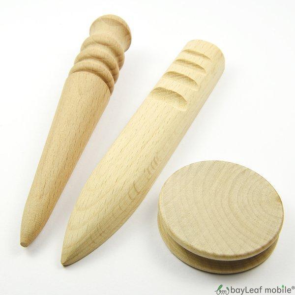 レザークラフト 工具 3点セット コーンスリッカー スリッカー 