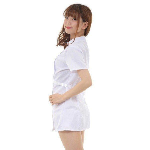 ナース服 コスプレ ナース 看護婦 衣装 コスチューム 看護婦 ナース服・帽子 2点セット 白 コスチューム レディース ポイント消化