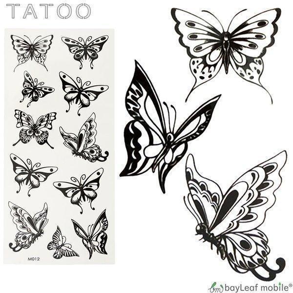 タトゥーシール タトゥー シール ペイント 蝶 防水 ボディシール TATOO 入れ墨 刺青 転写 防水 かわいい M-012
