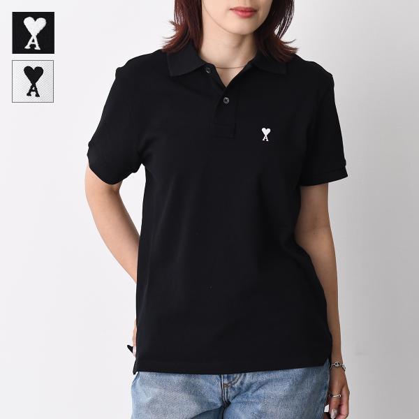 AMI PARIS アミパリス ポロシャツ トップス Ami de Coeur ショートスリーブ HPL411 760 レディース ユニセックス ホワイト ブラック