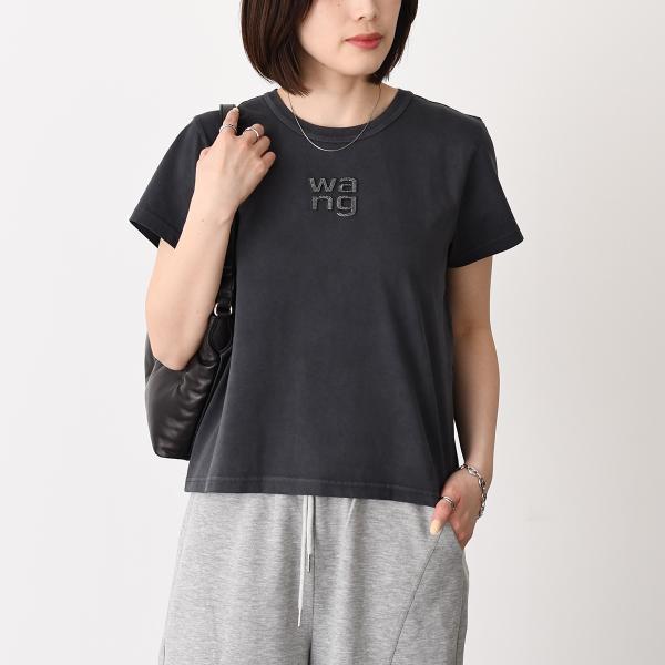 ［ALEXANDER WANG］ Tシャツワンピース 黒 alexanderwang（アレキサンダー・ワン） Tシャツ クリスタル