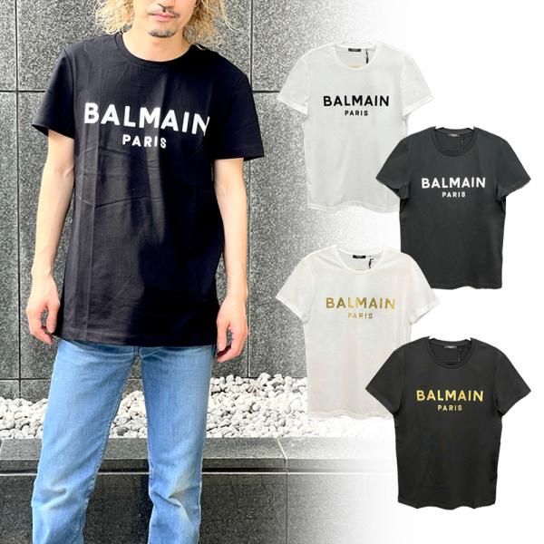 バルマン BALMAIN Tシャツ ロゴ コットン メンズ トップス 半袖 WHITE 