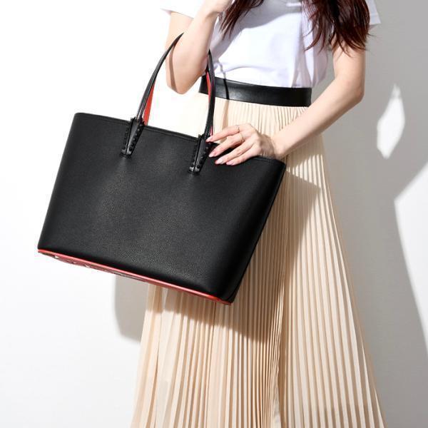 クリスチャンルブタン Christian Louboutin CABATA トートバッグ レディース ハンドバッグ A4収納可能 肩掛け レザー  スタッズ ブラック 3205218CM53