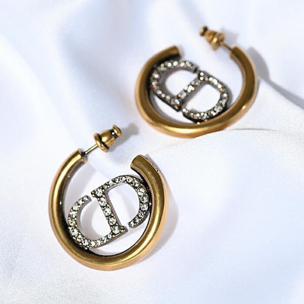 DIOR ディオール ピアス アクセサリー30 MONTAIGNE E2027WOMCY レディース 女性 ゴールド クリスタル キラキラ ロゴ CD  人気 おすすめ