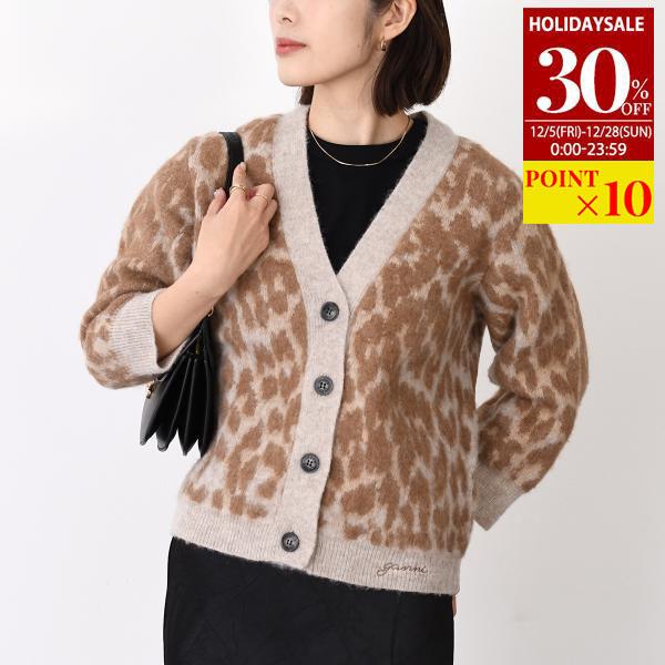 GANNI（ガニー） トップス カーディガン セーター LEOPARD Cardigan