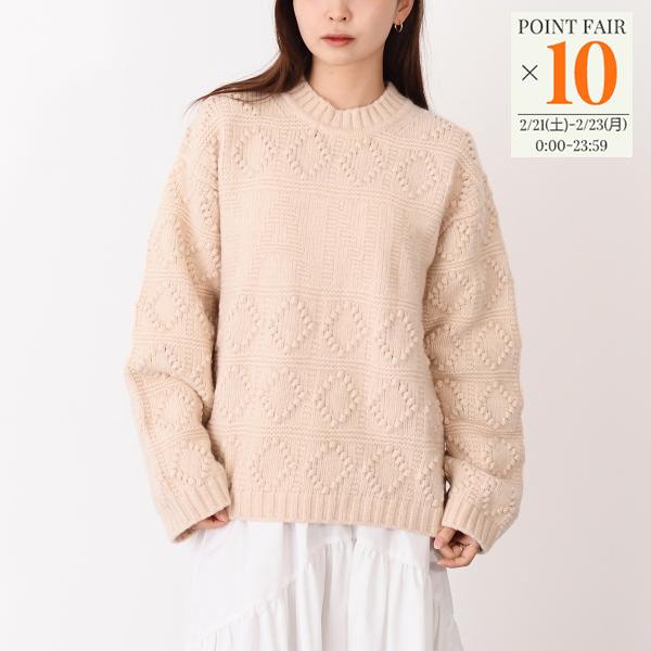 GANNI（ガニー） ニット トップス セーター WOOL COTTON BUBBLE O-NECK