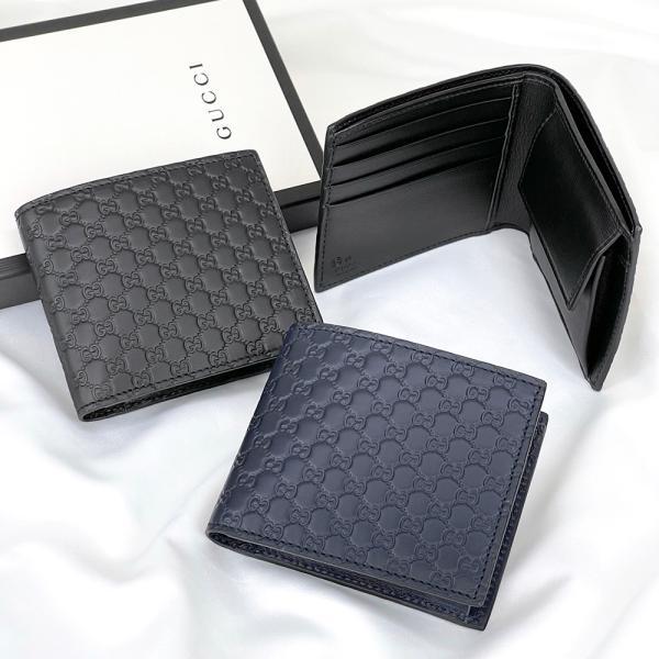 人気の製品 グッチ 美品 GGマークロゴ キャンパス×本革 二つ折り財布