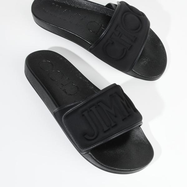 【JIMMY CHOO】パフロゴ ライクラ・スライドサンダル ブラック JIMMY CHOO Jimmy Choo ジミーチュウ サンダル FITZ M PFP