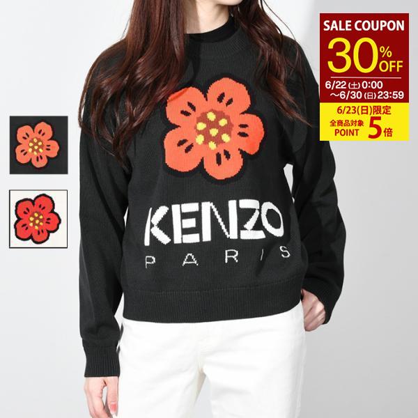 KENZO ケンゾー ニット トップス BOKE FLOWER ジャンパー FD52PU3803LC FD52PU3803LD レディース ブラック