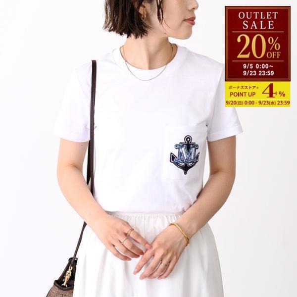 【アウトレット20％OFF】Max Mara マックスマーラ トップス カットソー アカシア コットンジャージー ACACIA 251194103160 レディース ホワイト 半袖 夏 刺繍