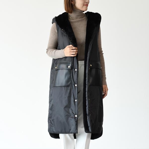 MAXMARA THECUBE リバーシブル エコファー ロング ジレ FLORIAN Max Mara マックスマーラ アウター ベスト The Cube FLORIAN