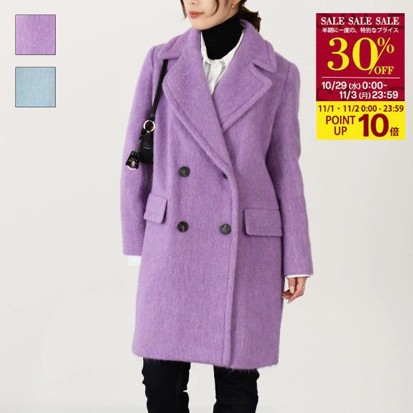 マックスマーラ　ウール混合 ダブルブレスト ロングコート ピンク Max Mara - 美品 マックスマーラ Max Mara WEEKEND コート