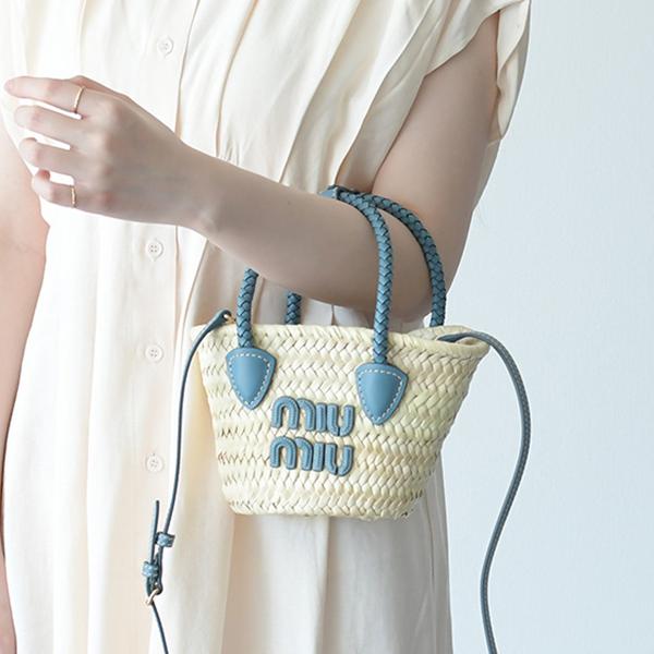 miu MIU ミュウミュウ バッグ かごバッグ ラフィア ミニかご miu MIU ミュウミュウ バッグ かごバッグ ラフィア ミニかご