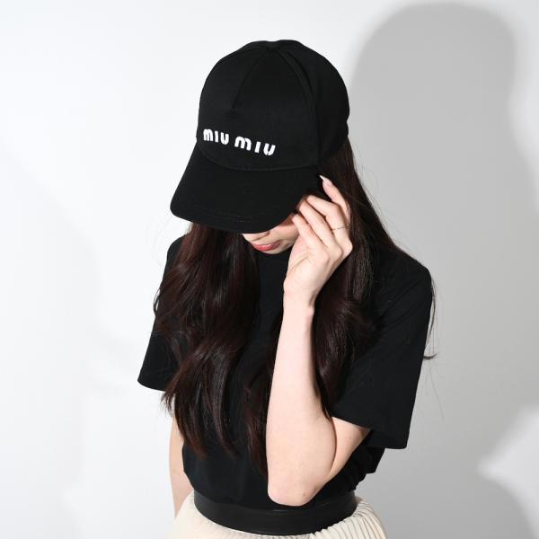 MIU MIU ミュウミュウ キャップ 帽子 ロゴ コットン ベースボール MIU MIU ミュウミュウ キャップ 帽子 ロゴ コットン ベースボール