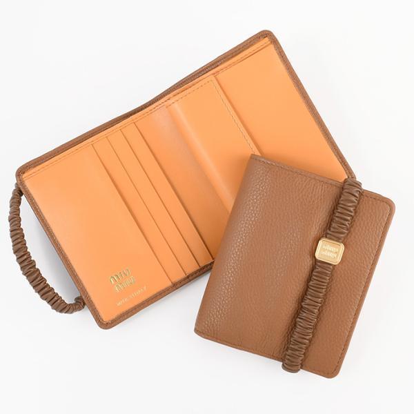 miu MIU ミュウミュウ 財布 ウォレット レザーバンド付き 二
