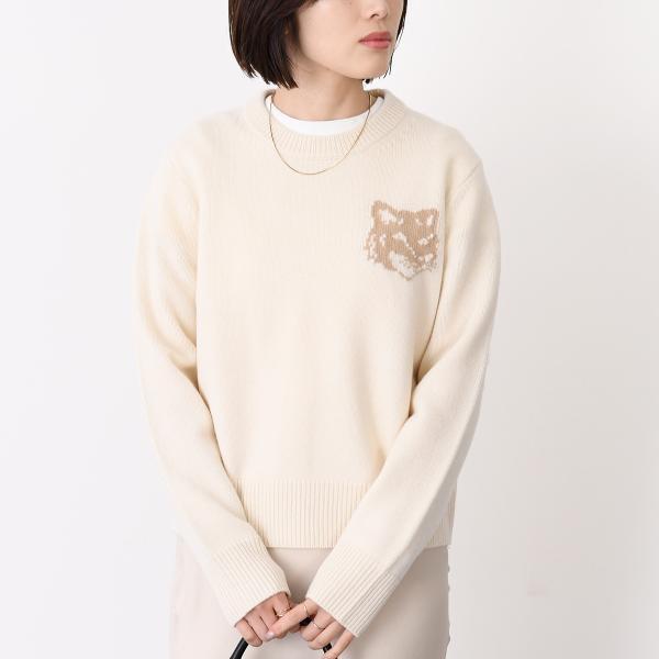 メゾンキツネ　長袖ニット FOX HEAD MERINO REGULAR JUMPER（ニット/セーター）｜Maison Kitsune