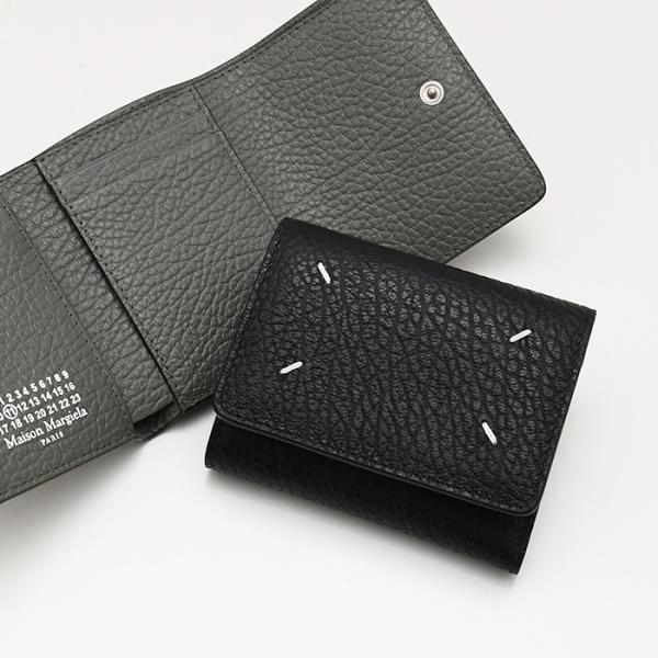 美品✨Maison Margiela 三つ折り財布 ブラック Maison Margiela メゾンマルジェラ 三つ折り財布 コンパクト財布