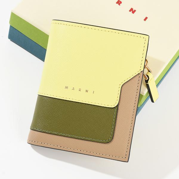MARNI マルニ 財布 二つ折り財布 SAFFIANO バイカラー 2つ折り 