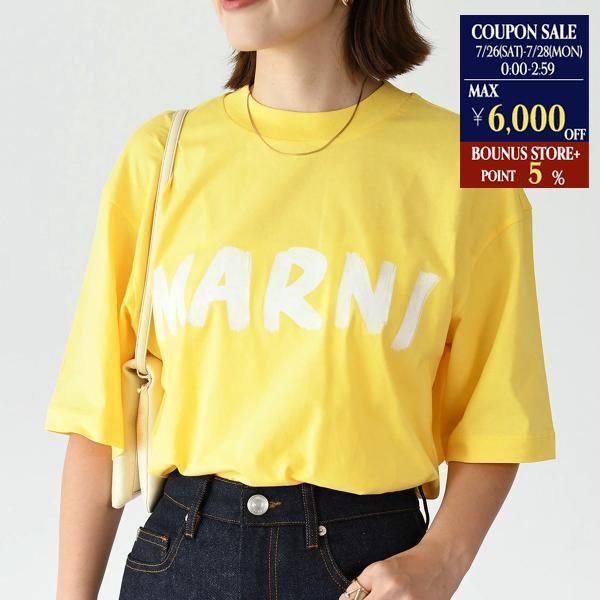 MARNI マルニ レタリング ロゴ Tシャツ コットン ロゴT LILLY WHITE MARNI マルニ レタリング ロゴ Tシャツ コットン ロゴT LILLY WHITE