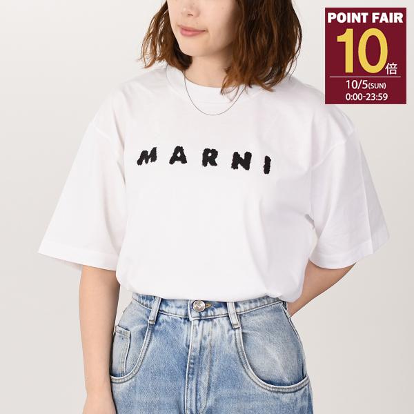 MARNI マルニ トップス Tシャツ スクリブルロゴ オーバーサイズ