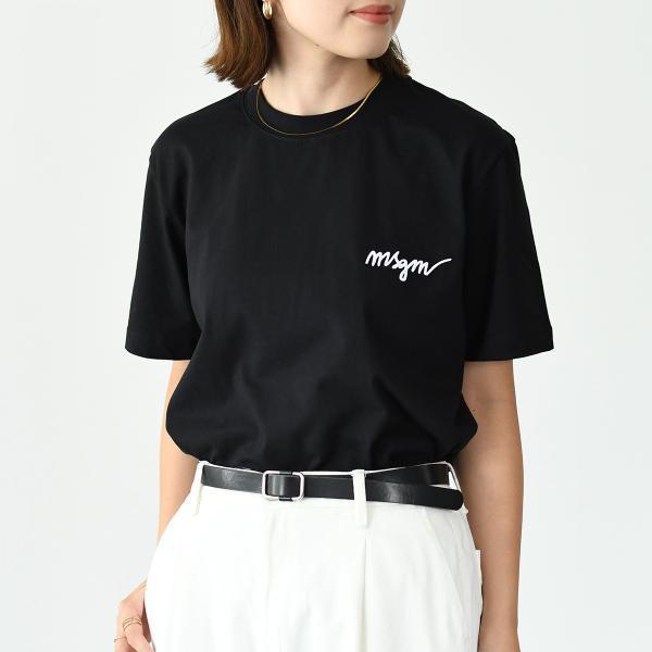 MSGM エムエスジーエム Tシャツ レディース 刺しゅう ロゴ