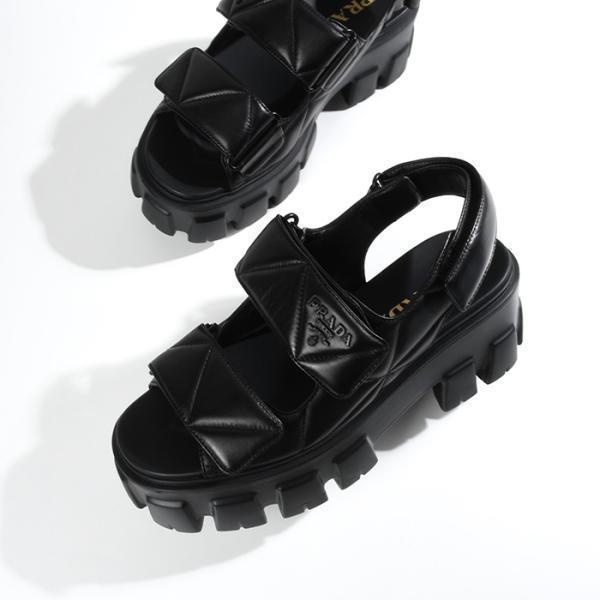 PRADA ブラック レザーサンダル 37(24センチ) PRADA ブラック レザーサンダル 37(24センチ)