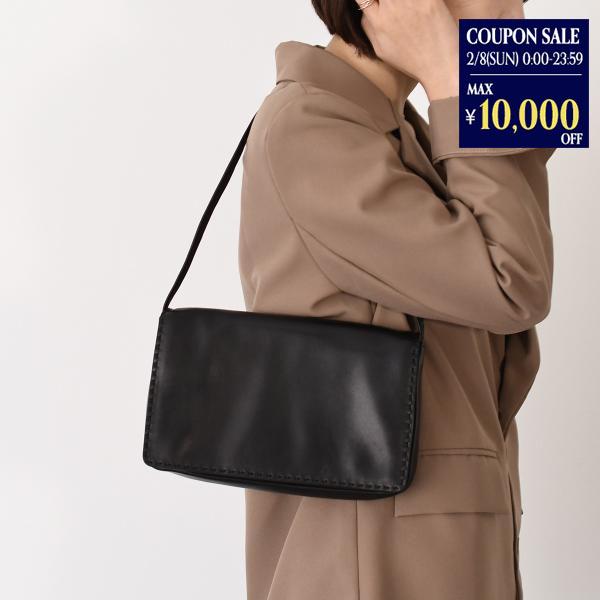 ザロウ　ブラックレザーショルダーバッグ THE ROW（ザ ロウ） バッグ Nuance レザー製 ショルダーバッグ W1724