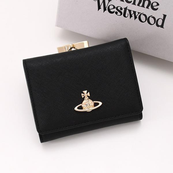 Vivienne Westwood ヴィヴィアン ウエストウッド 三つ折り財布 がま口 ウォレット SAFFIANO LEATHER 5115002MWL001N レディース