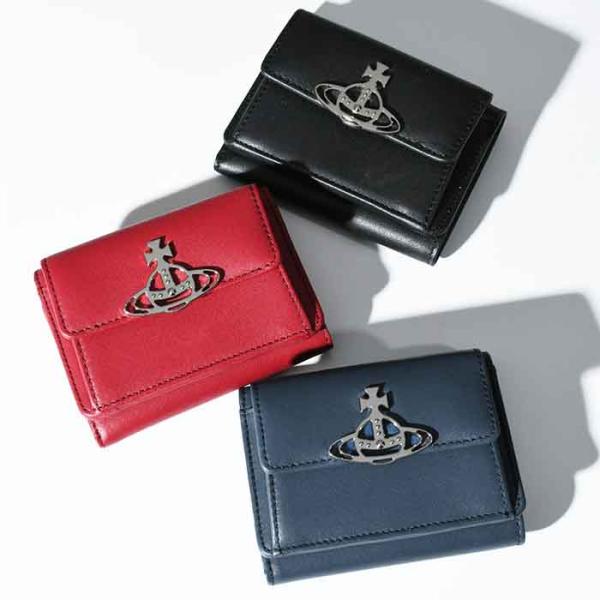 Vivienne Westwood ヴィヴィアン ウエストウッド 財布 ウォレット SMOOTH LEATHER 三つ折りミニ財布 レディース 女性  ブルー ブラック レッド ギフト :vw-52010013l001q:セレクトショップ FELICE !店 通販  