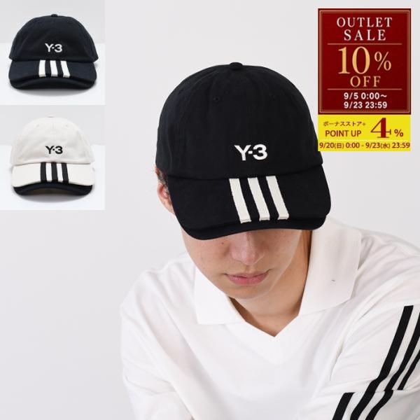 【アウトレット10％OFF】Y-3 ワイスリー ベースボールキャップ 帽子 3S CAP JN7183 JM9041 メンズ ユニセックス ブラック オフホワイト コットン ブランド ロゴ