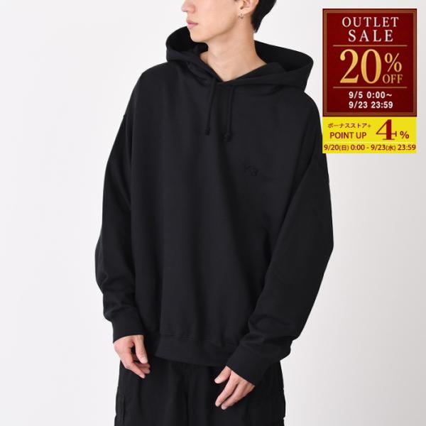 【アウトレット20％OFF】Y-3 ワイスリー パーカー トップス FT HOODIE フレンチテリー メンズ ユニセックス ブラック コットン スウェット フーディ
