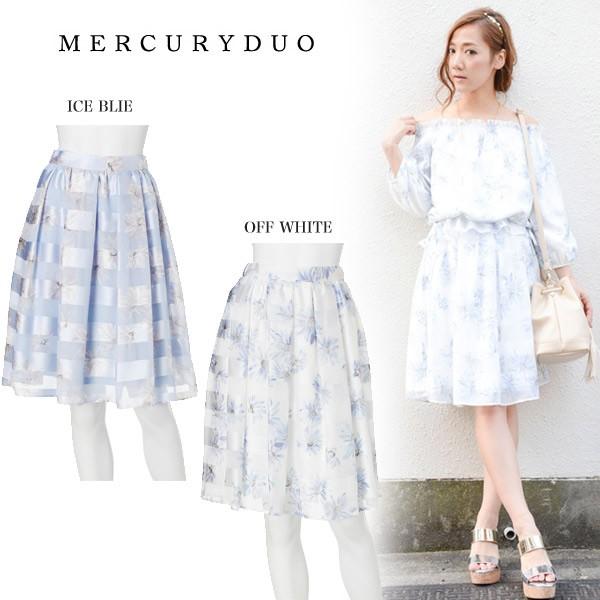 Sale60 Off Mercuryduo マーキュリーデュオ Flowerシアーボーダースカート セレクトショップムー ヤフー店 通販 Yahoo ショッピング