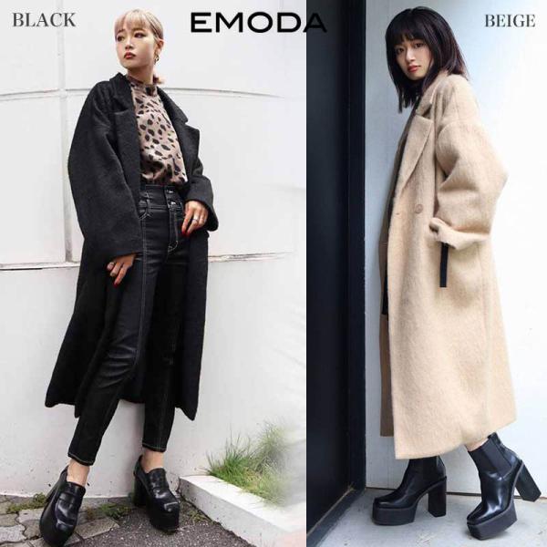 Sale30 Off Emoda エモダ 通販 ビッグカラーシャギーコート レディース 秋冬 アウター ロングコート セレクトショップムー ヤフー店 通販 Yahoo ショッピング